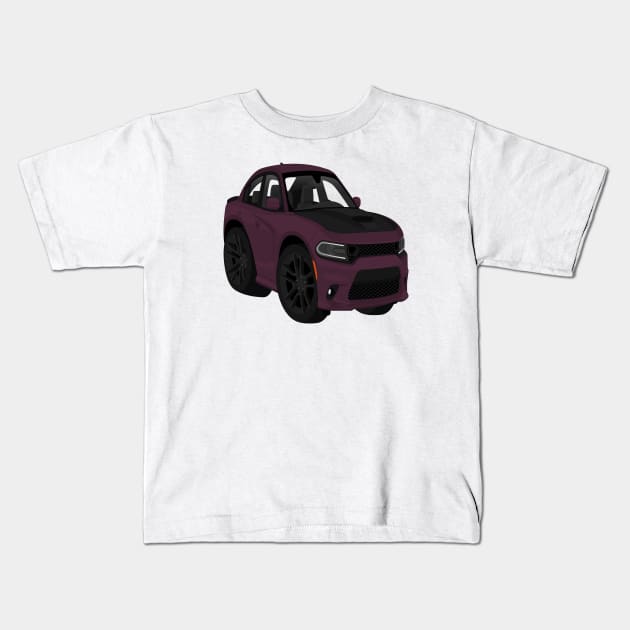 Charge Purple + Black hood Kids T-Shirt by VENZ0LIC